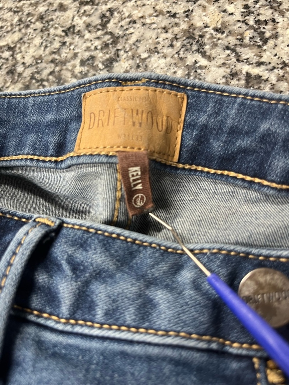 DRIFTWOOD Dark Blue Straight-Leg Jeans with Floral Embroidery - Picture 8 of 8